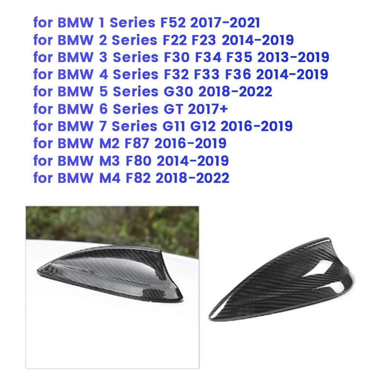 

Car Roof Shark Fin Antenna Cover Carbon Fiber Antenna Trim Cover For BMW 1 2 3 4 5 6 7 Series F52 F22 F30 F32 G30 G11-A99F