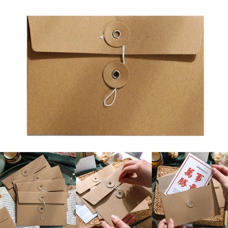 

20Pcs File Wallet File Bag with String Closure Receipt Wallet Document Folder File Envelope File Folders Document Bag F19E