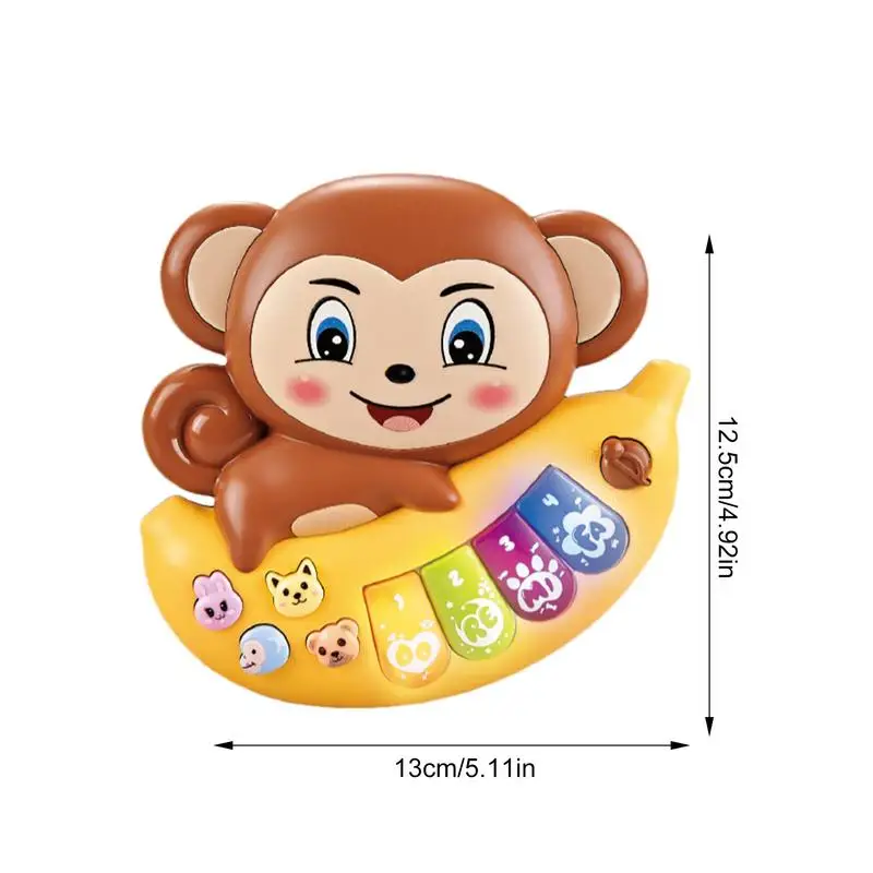 Teclado infantil piano com tema animal, teclado eletrônico fofo para crianças, piano de brinquedo, iluminação suave, melodias ricas, instrumento musical