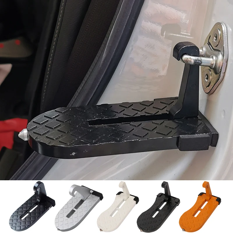 Multifunction Foldable Car Roof Rack Step Car Door Step Universal Latch Hook Auxiliary Foot Pedal Aluminium Alloy Safety Hammer