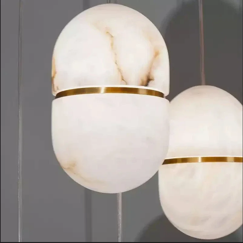 

Natural Marble Art LED Hanging Lamps Ceiling Chandelier Lighting Lustre Suspension Luminaire Lampen For Dinning Room