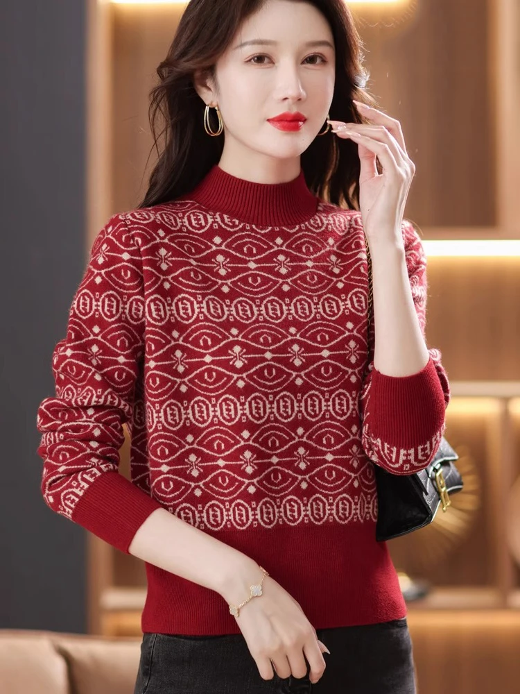 

Осень-зима женский свободный вязаный свитер Camere с высоким воротником ленивый Sle внутренняя одежда Thiened Knit Top Base irt