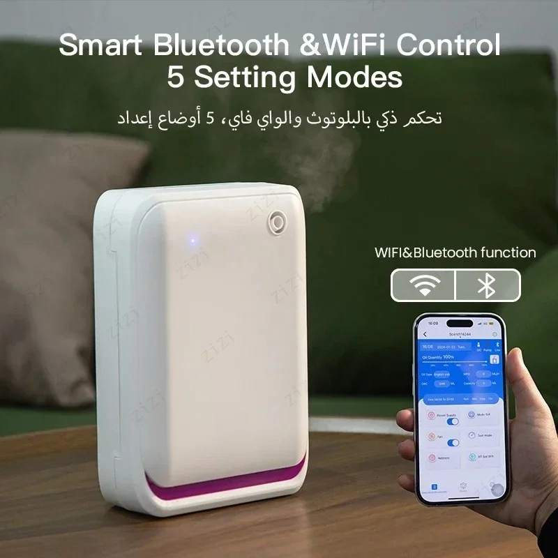 500m² Large Area Commercial Scent Machine, 10W Bluetooth WIFI Aroma Diffuser For Hotel Gym Lobby, Wall Mounted Air Freshener