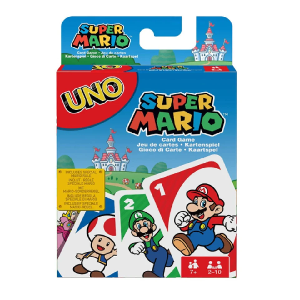 Mattel UNO Super Mario Card Games Family Funny Entertainment Board Game Poker Kids Toys Playing Cards