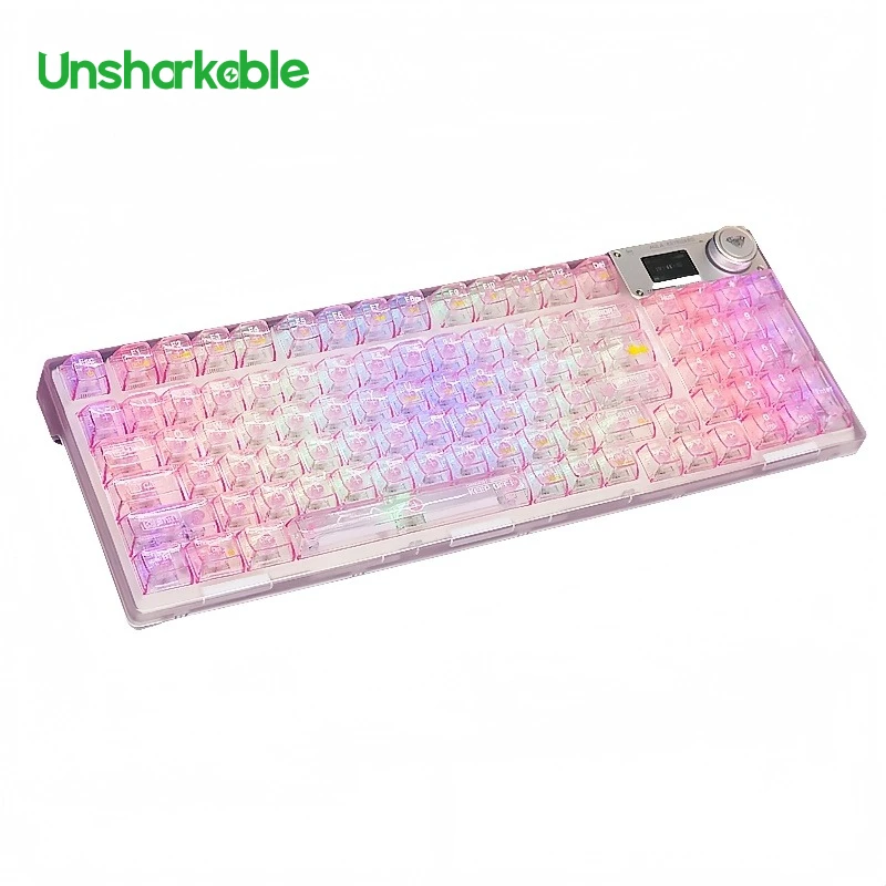 

F98pro Tri-Mode Mechanical Keyboard Gasket Mount Crystal Acrylic Keycaps Hot-Swappable RGB Ultra-Long Battery for Gaming Office