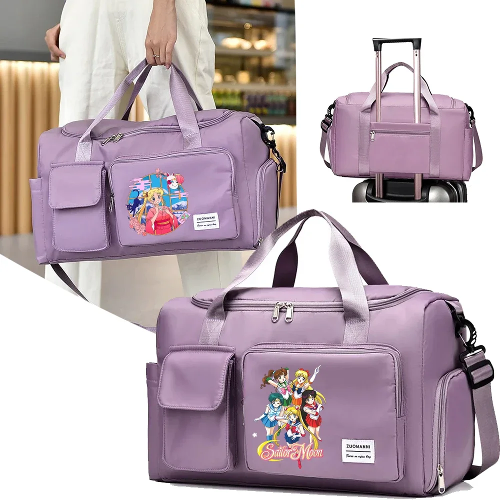 SAILOR MOONS Women Travel Bag Kawaii Cartoon Men Waterproof Gym Sport Bag Fitness Handbag for Men Storage Bag Shoulderbag Gift