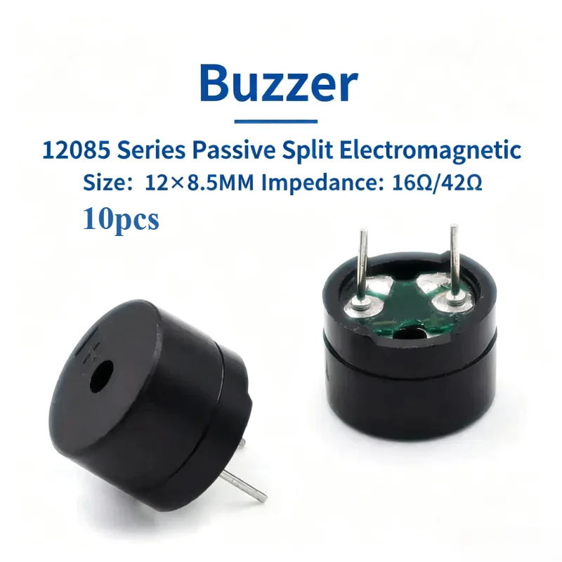 10PCS HC12085 16Ω 42Ω Electromagnetic Buzzer 12085 Passive Buzzer Split Speaker 12*8.5MM 12X8.5MM 16ohms 42ohms AC 1.5V 3V 9V