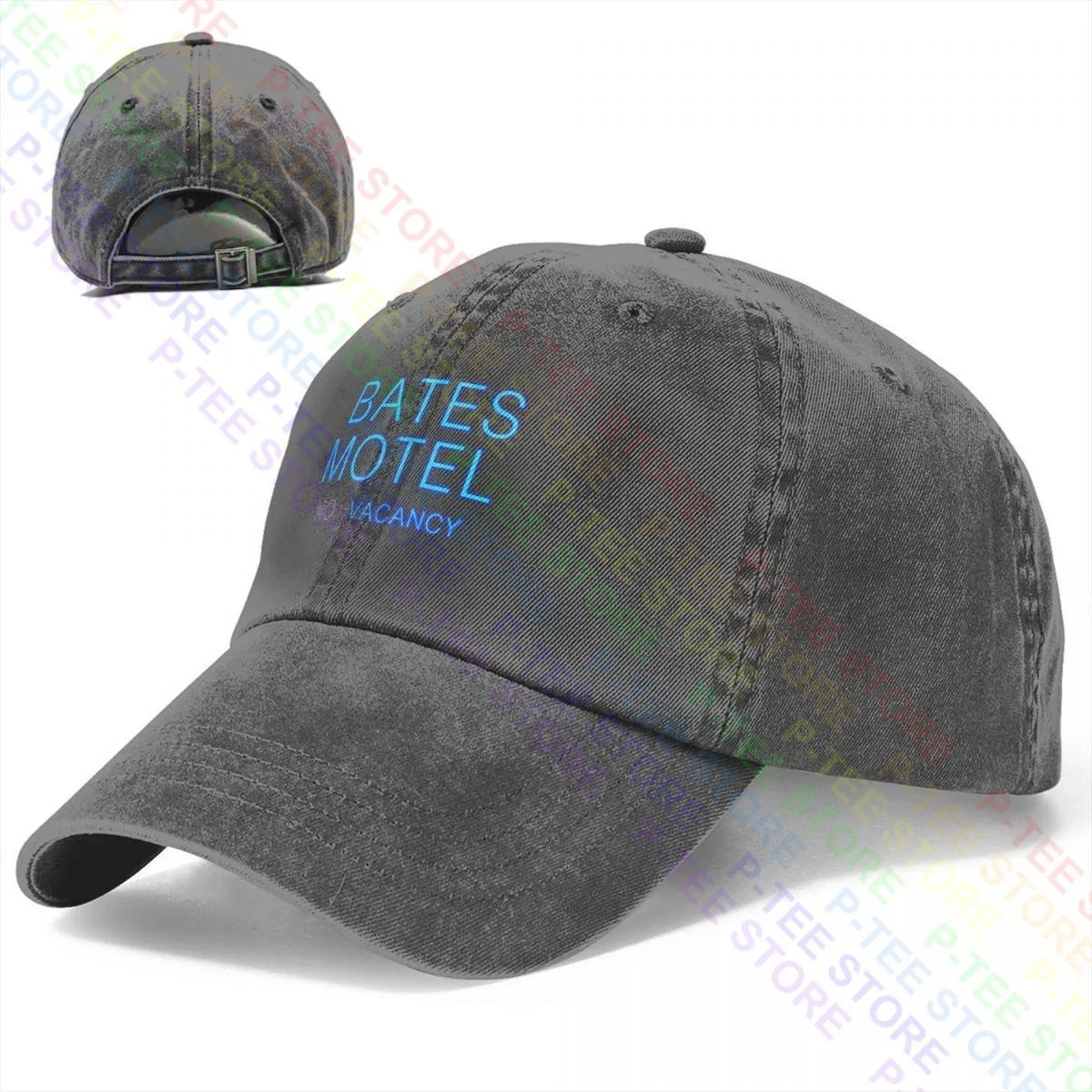 Bates Motel Psycho Movie Sign Horror Film Classic Hitchcock Washed Denim Baseball Cap Trucker Hats Novelty