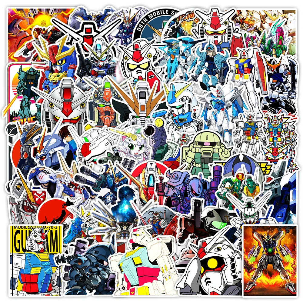 10/30/50PCS Anime GUNDAM Graffiti Stickers DIY Skateboard Laptop Helmet Phone Luggage Car Decal Funny Sticker Decals for Kids