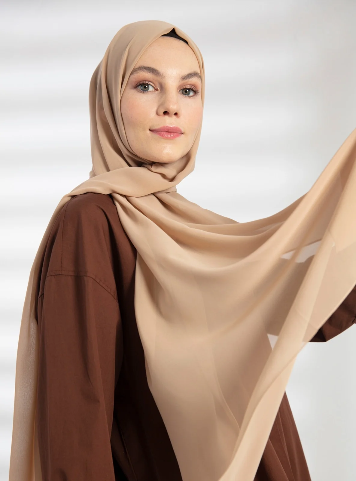 Luxus Custom Hijab Box Für Frauen Blase Chiffon Hijab Schal Muslimischen Schal Plain Weiche Turban Kopf Wraps Stirnband Foulard – Detail 2