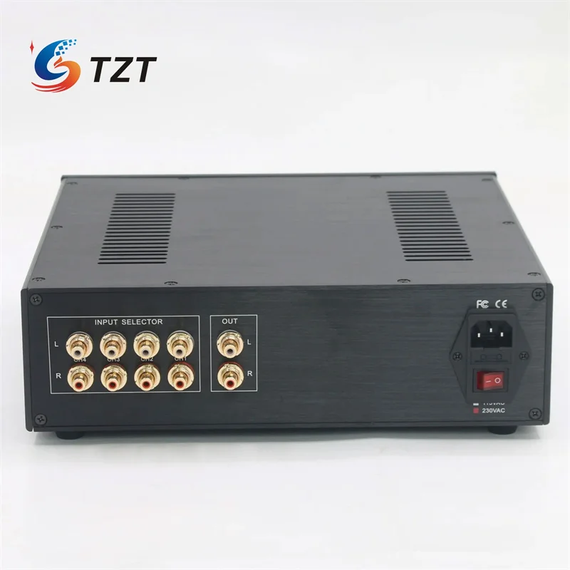 TZT PRT12A Stereo Preamplifier Preamp (AC 115V/230V Input without/with Vacuum Tubes) Comes with Remote Control