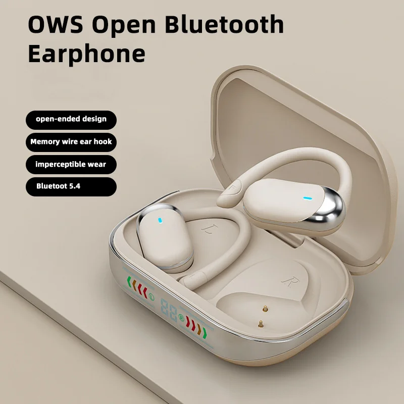

OWS Open Bluetooth Earphone Bluetooth 5.4 LED Power Display Comfortable Wear Long Battery Life Sport Earphone Listen Music