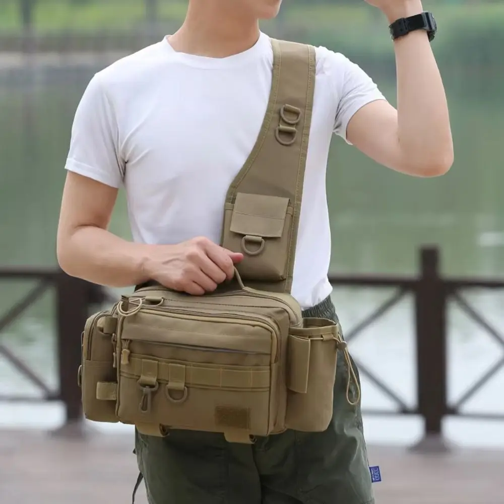 

Waist Fanny Multi functional Lure bag Crossbody Waterproof Fishing Lure Backpack Wear-Resistant Compact Fishing Rod Lure Bag