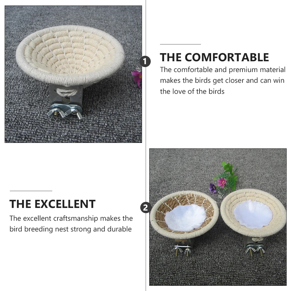 

2pcs Handwoven Nest Durable Breeding Hut For Small Birds Garden Decoration Bird Bed Nest Parrot Cage Weaving Hut Bird Supply