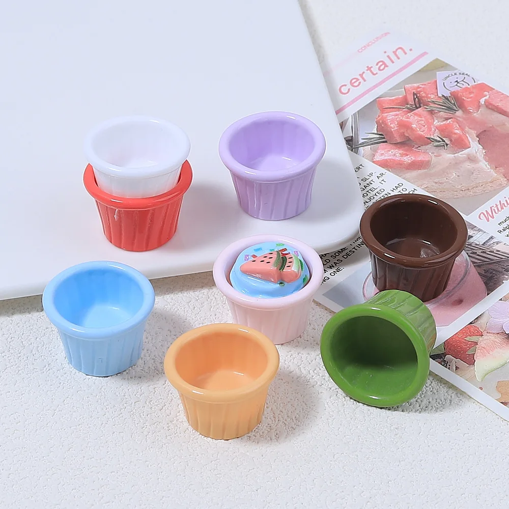 10pcs/lot Simulation 3D paper cup food toy cartoon DIY craft accessories cream gel creative small figurines resin accessories