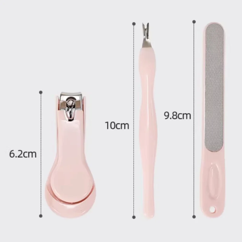 

Набор для маникюра: розовые и синие безопасные кусачки для ногтей, пилочки, полировочные полоски, вилки для удаления омертвевшей кожи, 3 предмета