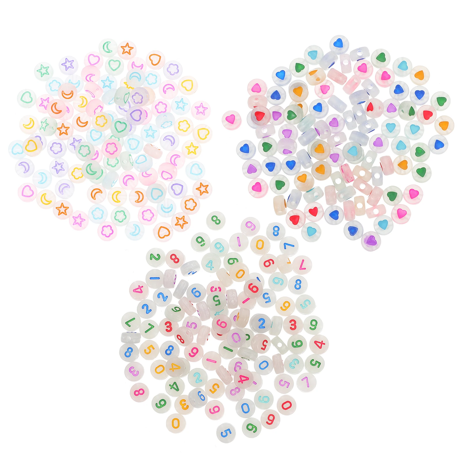 

300Pcs Night Light Acrylic Beads Premium Material Smooth Hole Easy to Use for DIY Jewelry Charms Acrylic Beads