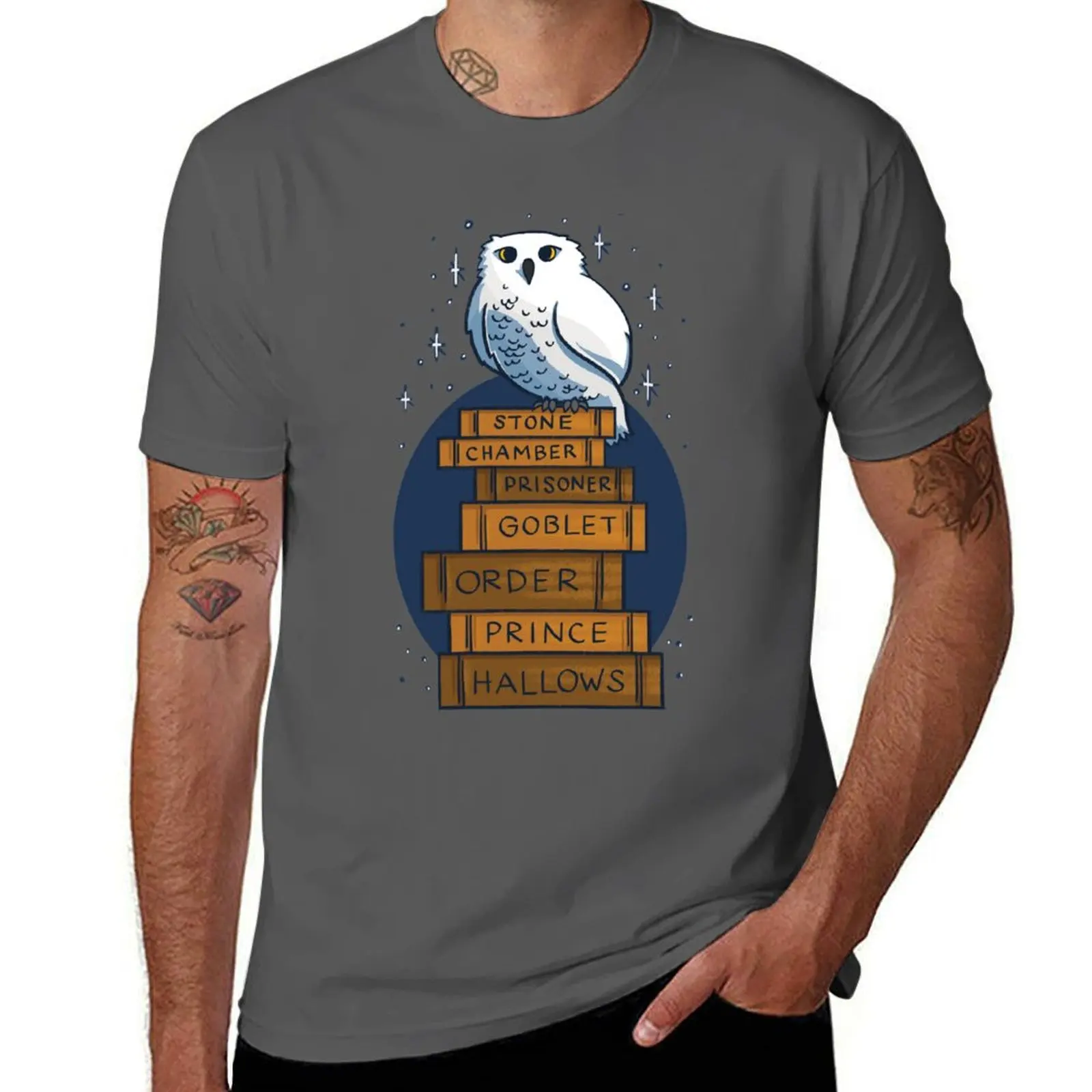 

An Owl with the Books T-Shirt Personalized t-shirt clothes workout shirts for men
