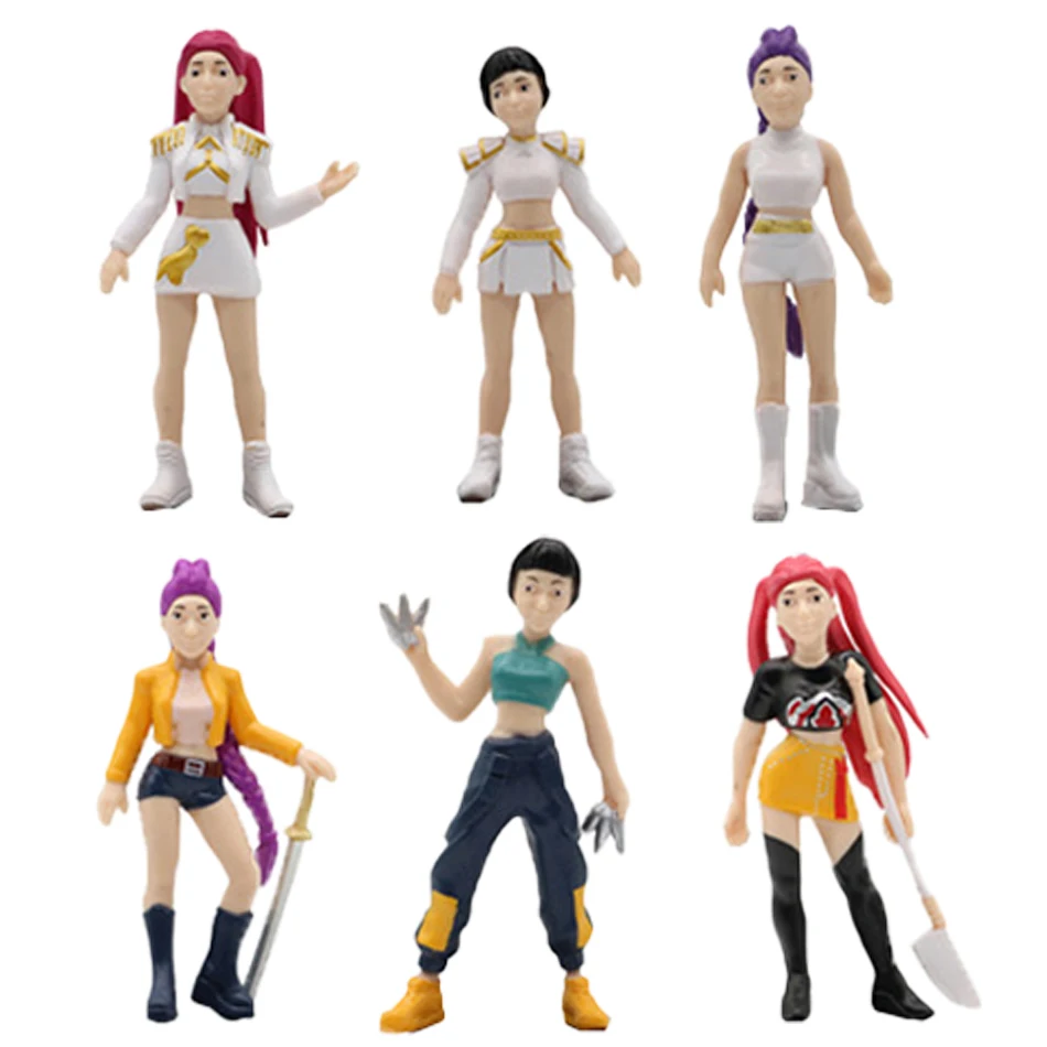 Novo 1-12 pçs kpop demônio caçadores figura brinquedo derpys tigre rumi mira zoey buceta estatueta boneca para fãs presente de aniversário de natal