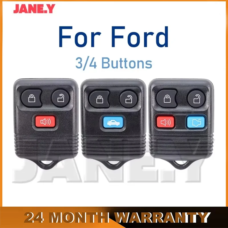 

JANE.Y - Keyless Entry Car Key Case For Ford Focus Escape Mustang Explorer For Lincoln Remote Control Fob Cover 3/4 Buttons