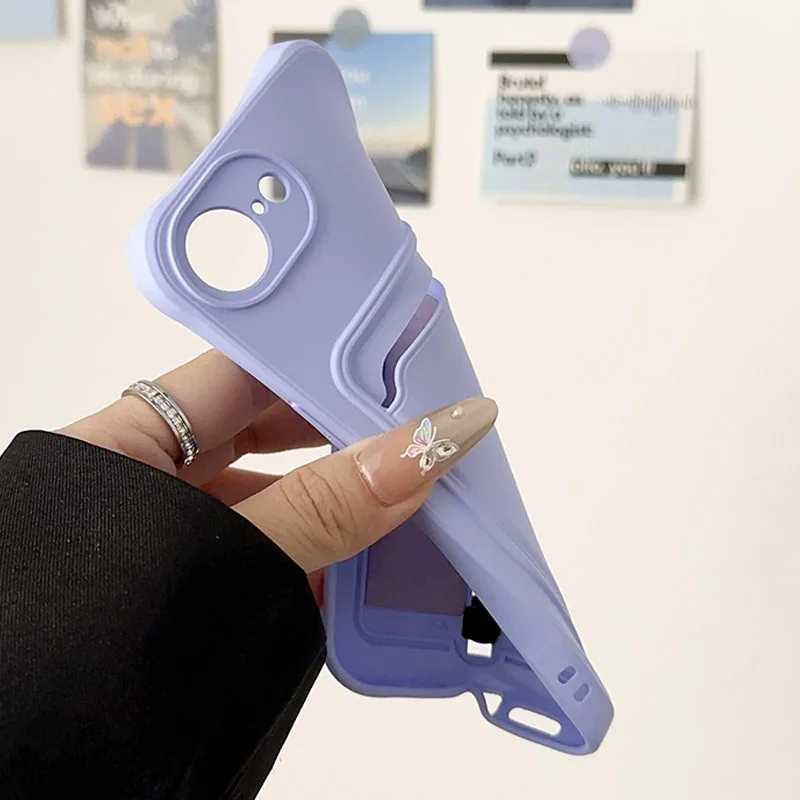 เคสโทรศัพท์สําหรับiPhone 16E 16 15 14 13 12 Mini 11 Pro Maxแฟชั่นกระเป๋าสตางค์นุ่มTPUโทรศัพท์กรณี