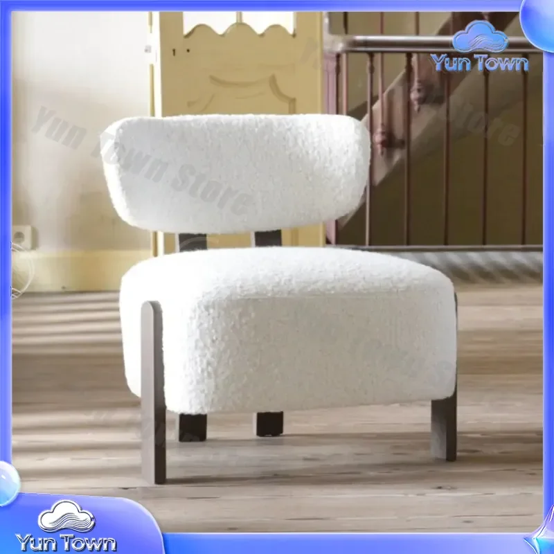 for Nordic simple solid wood single leisure chair for living room soft decoration designer model room hotel club lazy sofa