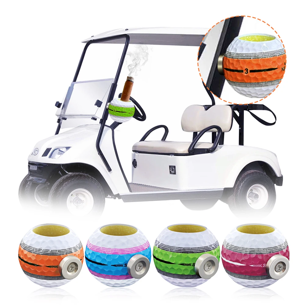 Golf Supplies Spherical Magnetic Cigar Holder Appearance Golf Course Supplies With Golf Cigar Holder