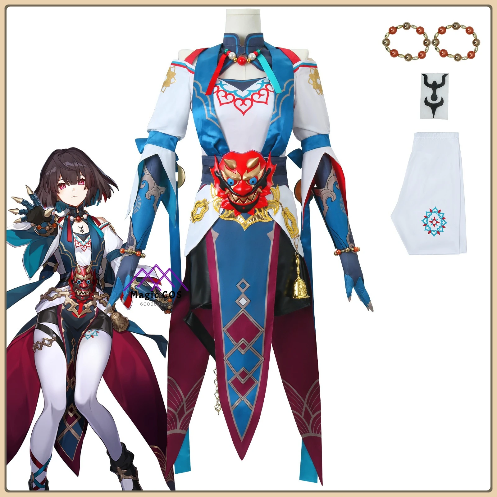 

Honkai:Star Rail Xueyi Cosplay Costume Ancient style Design with Gypsum Details and Acrylic Elements for Women Role playing