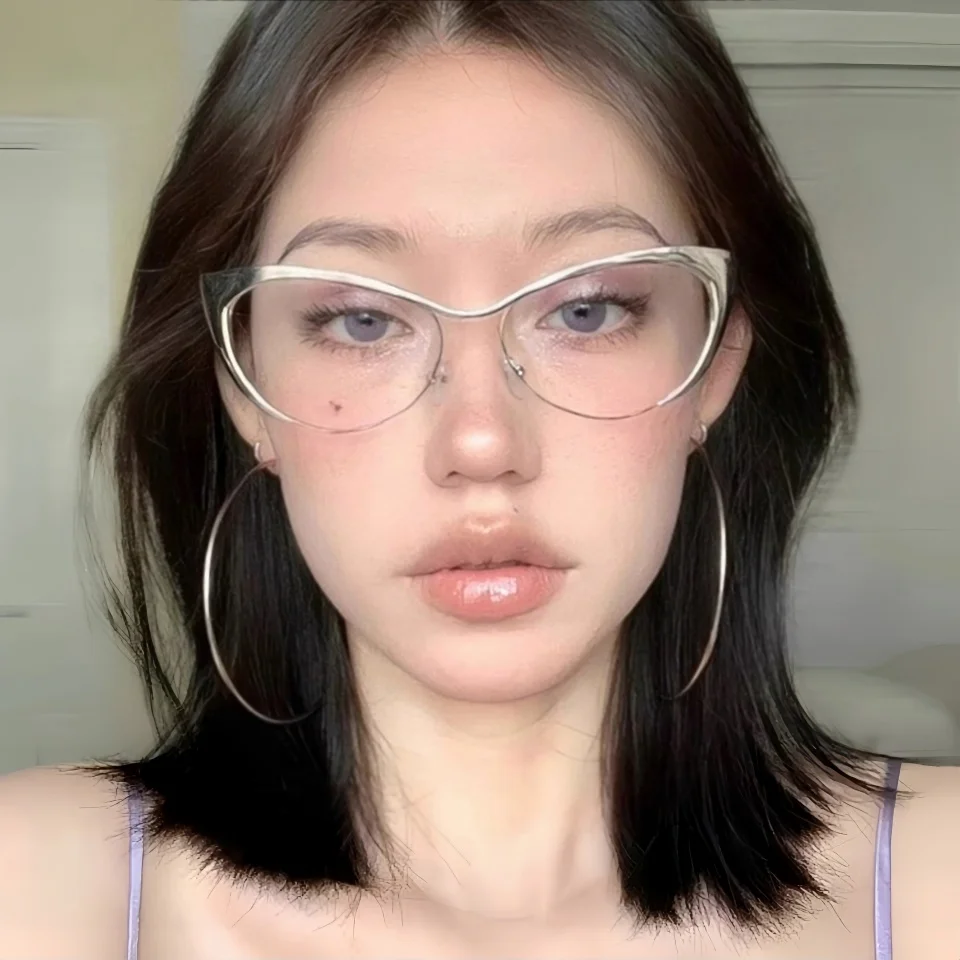 軽量キャットアイ型フレーム女性用ファッションデイリーデコレーションオフィスグラスアウトドアストリート写真撮影日焼け止めサングラス