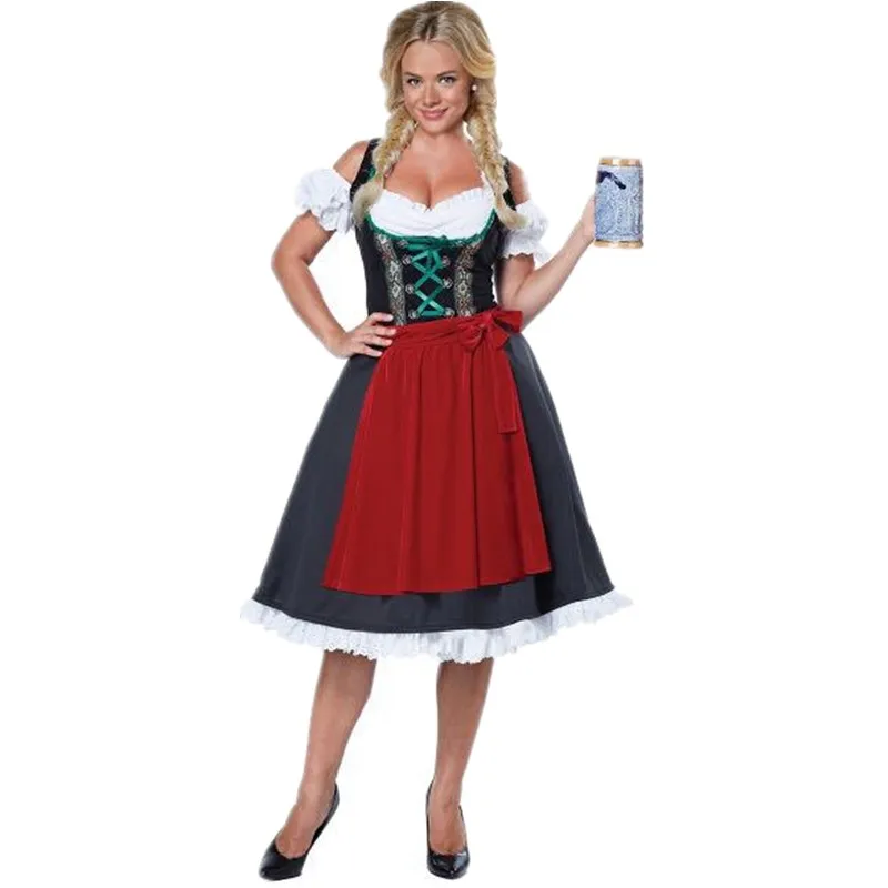 Womens Oktoberfest Bier Meisje Kostuum Duitse Meid Party Fancy Dress S-XXL