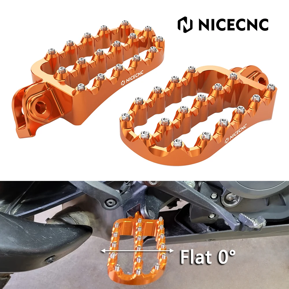 NICECNC Motorcycle Forged Footpegs Foot Pedals Flat Footrests for KTM 390 Adventure 390 ADV 2020 2021 2022 2023 2024
