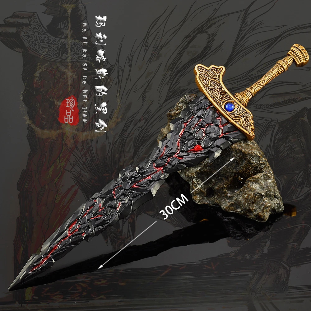 30cm Maliketh's Black Blade Greatsword Destined Death Eldens Game Peripheral Weapon Model Accessories Ornaments Gifts Toys Boys