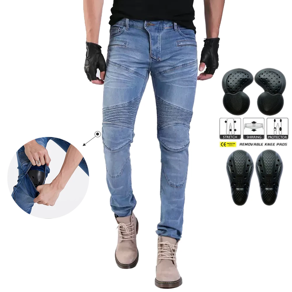 

2025 новые мотоциклетные синие брюки с защитой от падения, мото-джинсы для мужчин и женщин, гонки для мотокросса с защитными накладками на бедрах, брюки