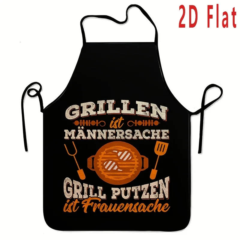 

1Pc BBQ Fun Language Pattern Apron, 2D Flat Printing 60x80cm Fashion Home Workwear, Cooking Kitchen Apron, Durable BBQ Apron, Washable Reusable Kitchen Items for Home Work Apron, Party Apron, Suitable for Kitchen and Restaurant,