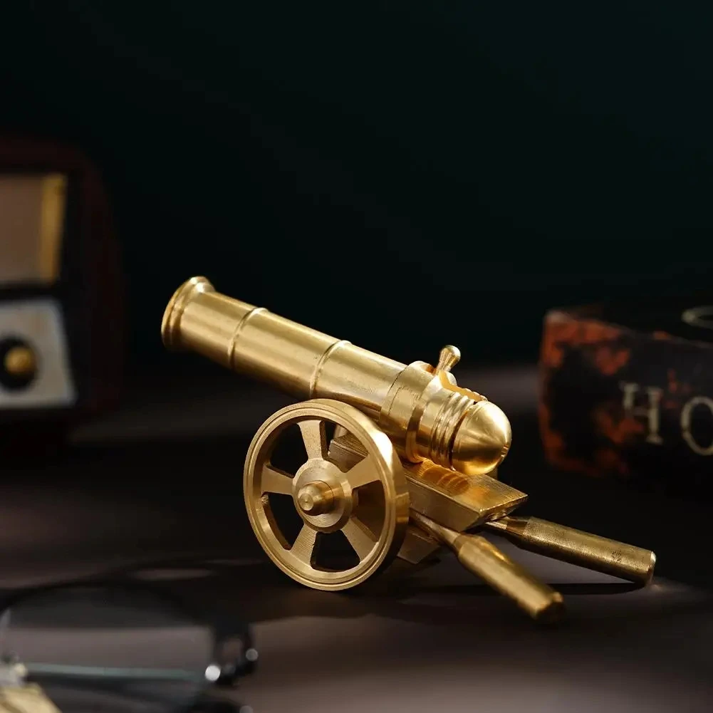 Mini Brass Cannon Model Ornament Luxury Home Room Decoration TV Cabinet Army Cannon Souvenir Gift Crafts Table Decor Accessories