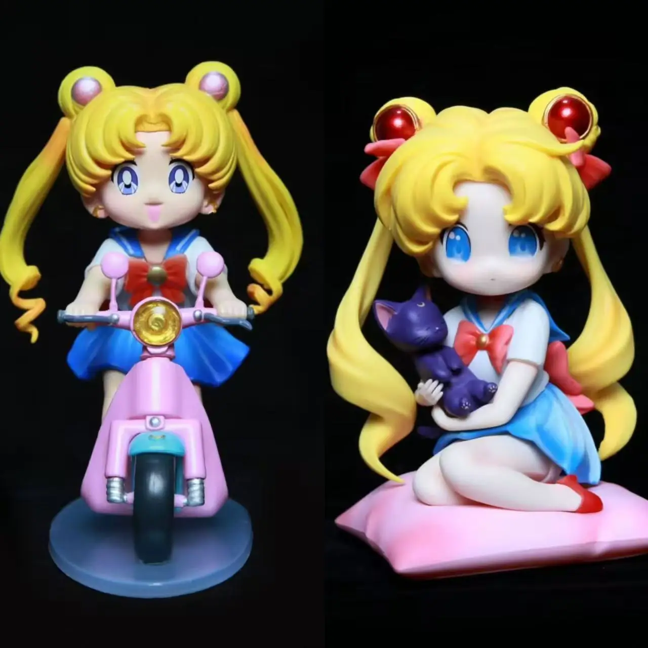 セーラームーン月野うさぎ-q-バージョン座りポーズアニメフィギュア-pvc-コレクタブルモデルデスクトップ装飾コレクターのための-12-センチメートル