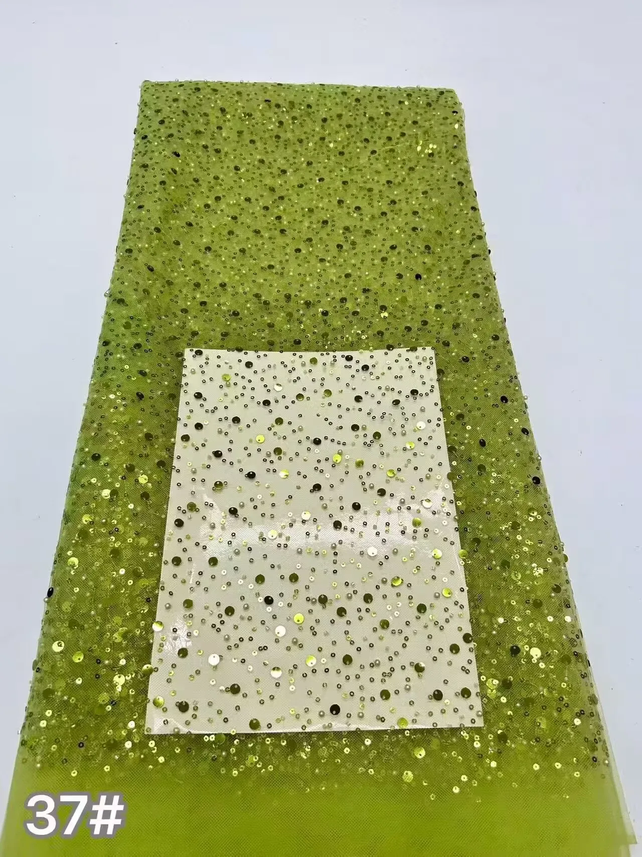 Luxury French Mesh Lace Beads Fabric High Quality African Nigerian Sequins Lace for Women Wedding Party Dresse Sewing 5Yards