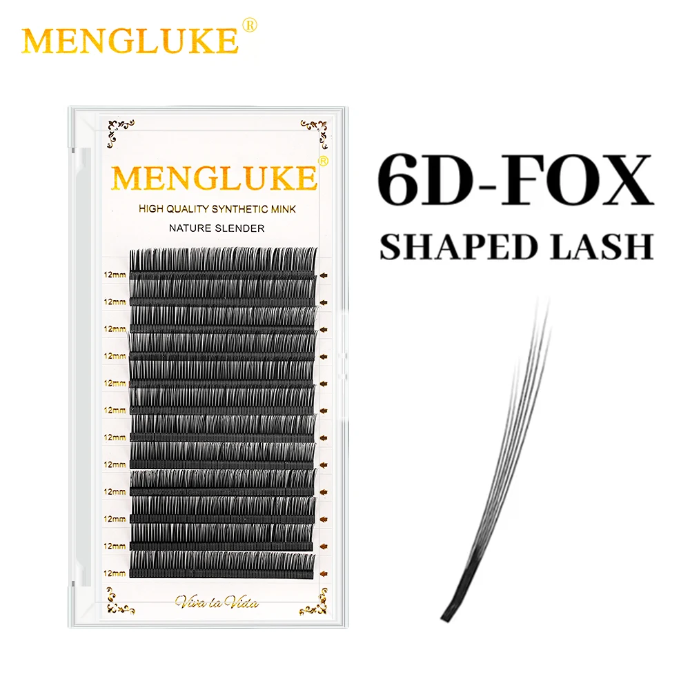 Накладные ресницы MENGLUKE 6D Wispy Spike Premade Volume, пушистые индивидуальные ресницы с заостренным основанием для самостоятельного использования и салонов красоты