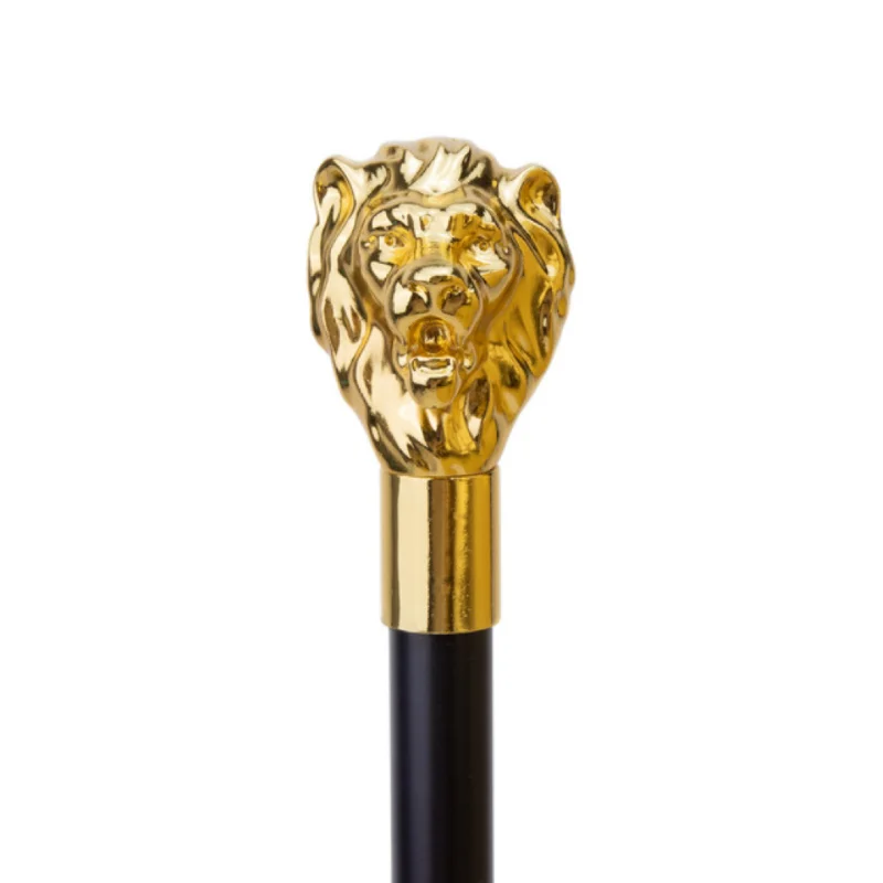 Fashion Walking Stick Gold Luxury Lion High-grade Elegance Party Decorative Cosplay Outdoor Climbing Stick Walking Stick