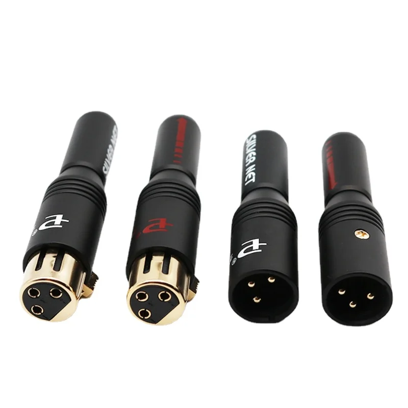 

4pcs XLR plug Cable Adapter 24K Gold Plated Male Female Plugs XLR Plug Connector for Microphone Audio Mixer Amplifiers XLR Cord