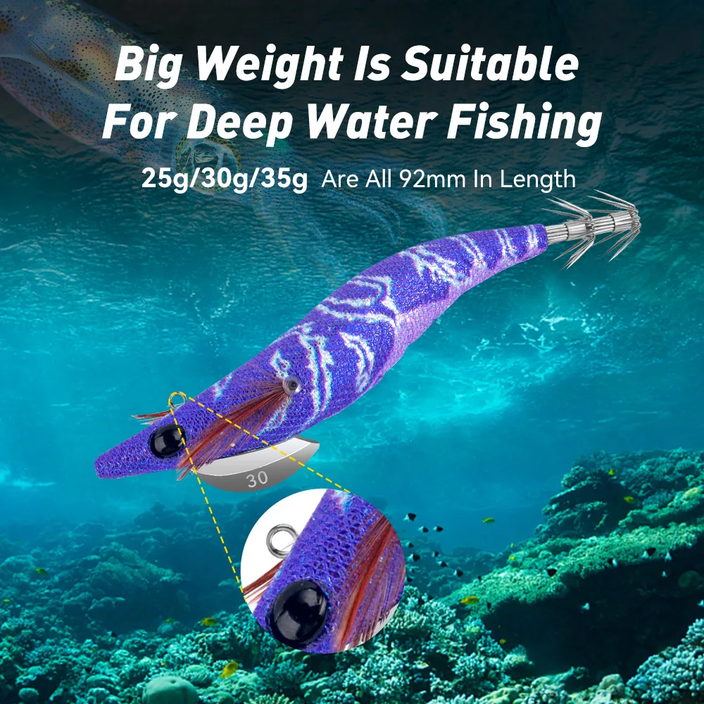 Kingdom EGI Jigs 2.5# 3.0# 3.5# Artificial Fishing Lure High Quality Squid Hook Jiggging Hard Shrimp Baits For Cuttlefish EGI