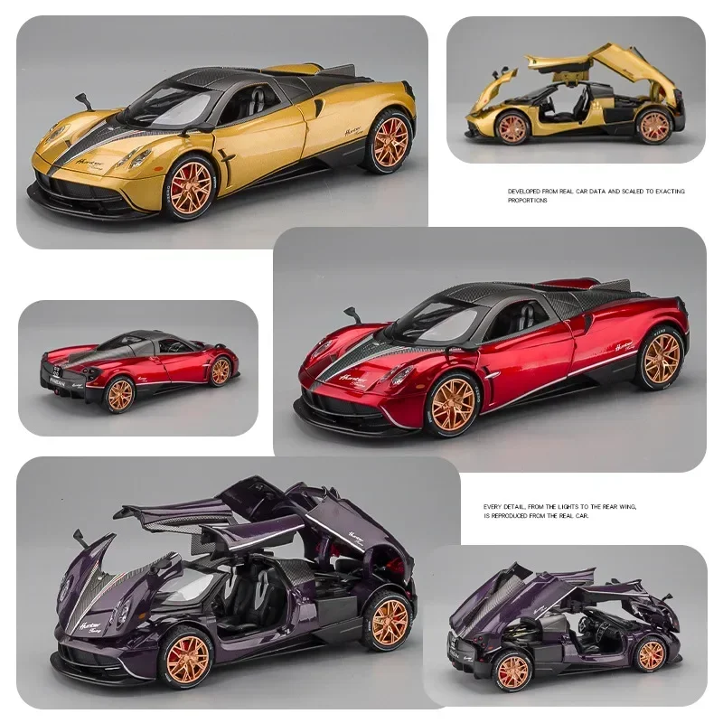 Wildani Huayra Dinastia Smile Diecasts en alliage et véhicules jouets, modèle de voiture en métal, collection son et lumière, jouet pour enfants, 1:22