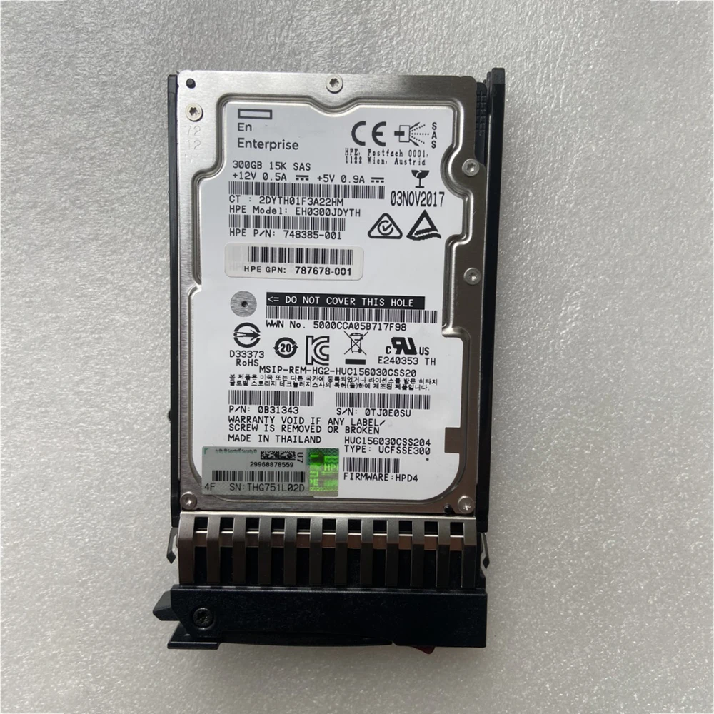 300 ГБ для HP J9F40A MSA 12G SAS 15K 2,5 787678 -001 748385 -001 748385 -001 Жесткий диск