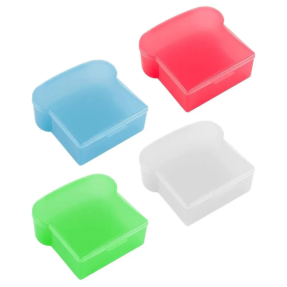 

4 Pcs Bread wich Container Bento Storage Fresh Keep Holder Plastic Lunch Kitchen Picnic Camping Food Box Fruit Sealed