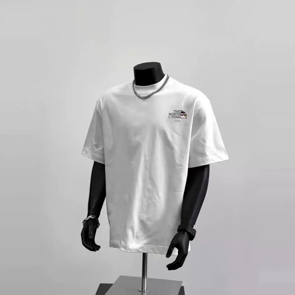 تي شيرت صيفي الكل في واحد جديد فضفاض من القطن مطبوع للرجال والنساء من القطن المطبوع بأكمام قصيرة غير رسمية