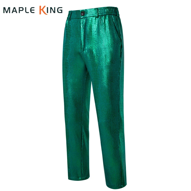 

Steampunk Snake Skin Pattern Designer Pants for Men Calca Masculina Social Luxo Nightclub Dress Casual Slim Mens Long Trousers
