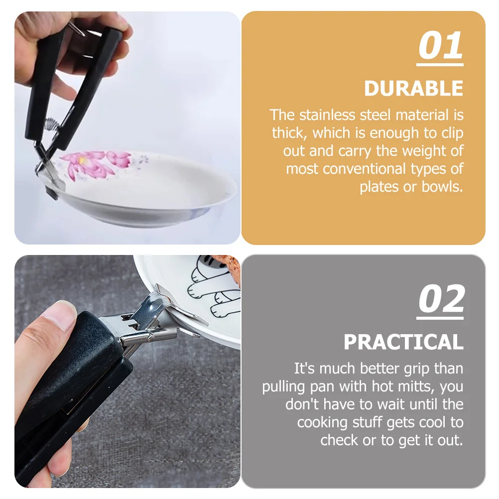 

Stainless Steel Anti-Scalding Bowl Dish Plate Gripper Clip Heavy Duty Hot Plate Holder For Kitchen Camping Cookware