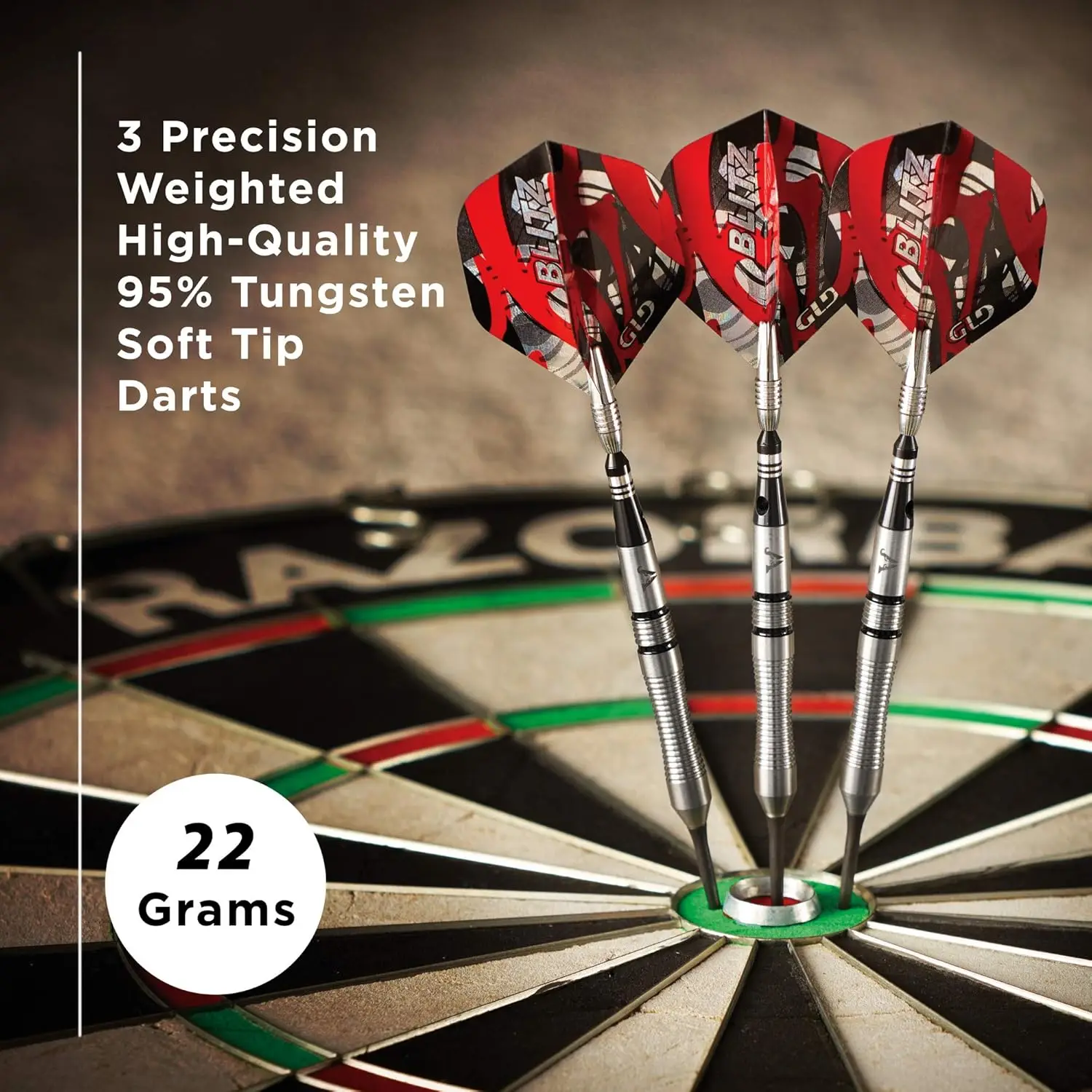 Blitz 95% Tungsten Steel Tip Darts with Storage/Travel Case