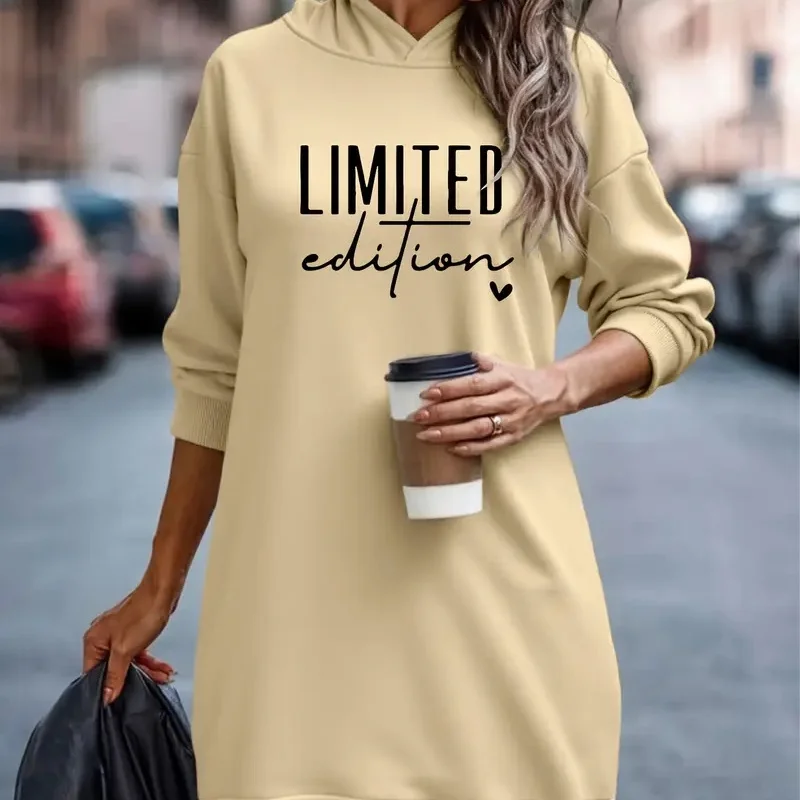 2025 spring and autumn new women's floral 3D pattern hoodie dress, a flowing long dress stylish hoodie dress