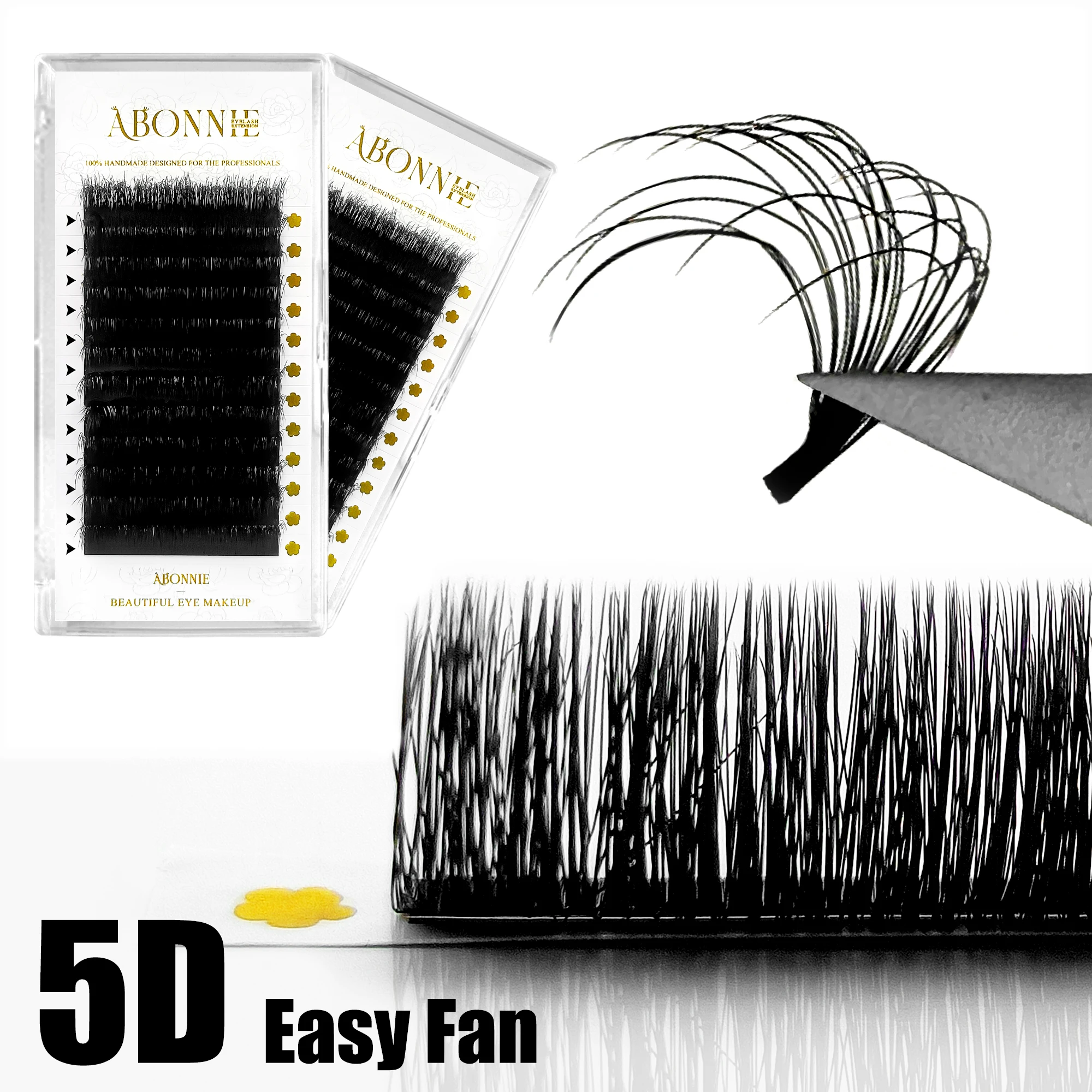 ABONNIE 0.07 C D Curl Cashmere 5D Easy Fanning Lashes Matte Black Volume Mega ciglia Extension ciglia autofiorite